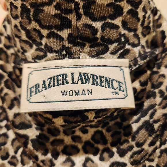 7.	Frazier Lawrence Vintage Leopard Animal Print Short Sleeve Turtle Neck 2XL - Picture 3 of 4